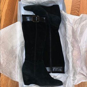 Franco Sarto suede wedge boots.